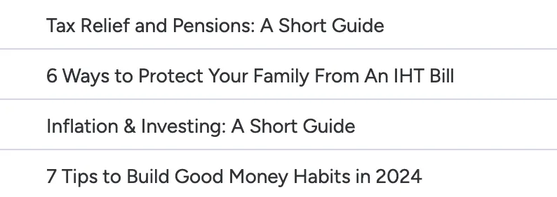 Financial planning topic ideas