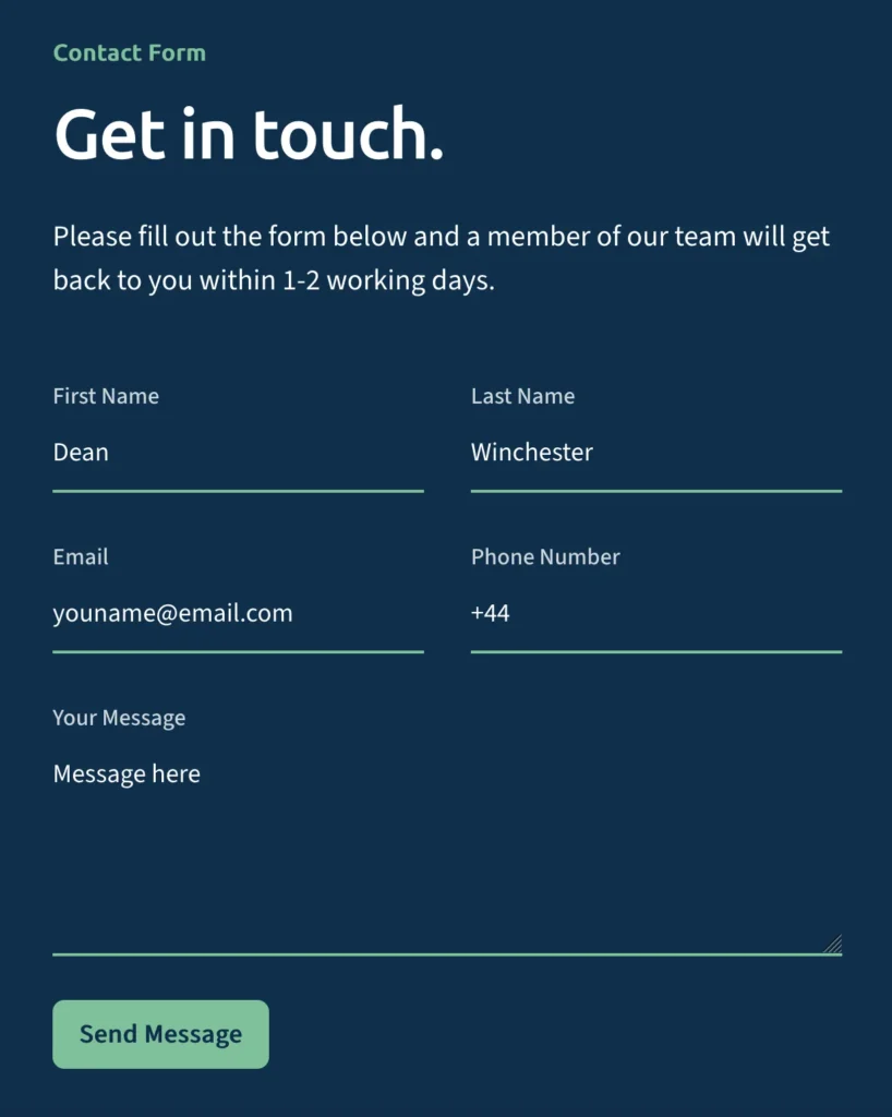 An example of a simple form